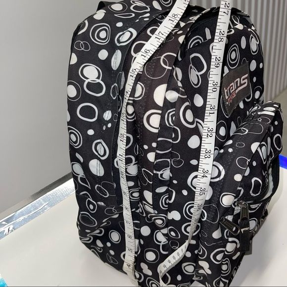Trans by Jansport Circle/Polka-dot Black and White Backpack - Picture 2 of 12